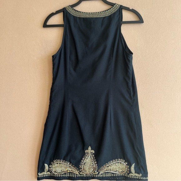 Free People Gold Sparkly Embellished Sequin Paisley Pattern Black in size 4 - Picture 9 of 15